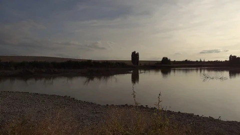 The tables of daimiel at sunrise Stock Footage 97973446