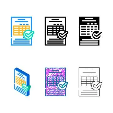 Tables multistyle or audit compliance color icon vector イラスト素材
