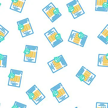 Tables or audit compliance vector seamless pattern Stock Illustration
