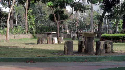 Tables at the Park. Stock Footage 56966913