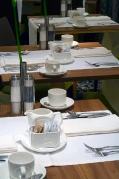 Tables at the reastaurant Stock-Fotos