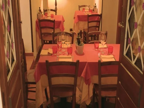 Tables in the restaurant. Stock Footage