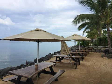 Tables By The Sea Stock Photos
