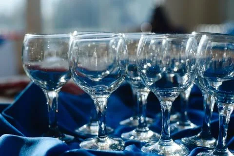 Tables set for an event, catering table set Stock Photos