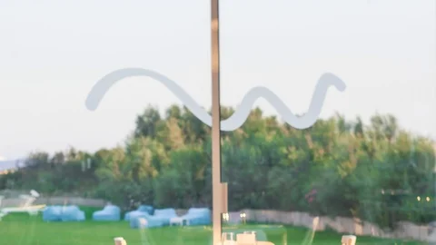 Tables set in a restaurant Stock Footage 119795549