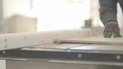 Tablesaw Cutting 60fps Stock Footage 119328828