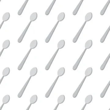 Tablespoon pattern on white background Stock Illustration