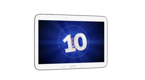 Tablet 16:10 with countdown on screen Stock Footage 33420850