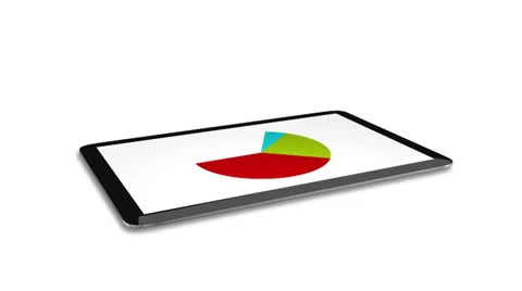 Tablet with 3D Charts loop Stock-Footage 24916755
