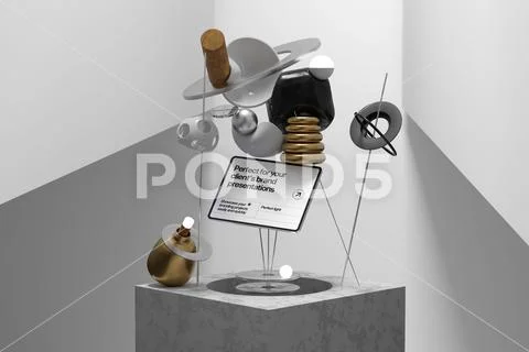 Tablet Abstract Showcase Mockup Modello PSD