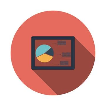 Tablet with analytics diagram icon Stock Illustration