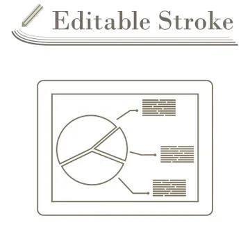 Tablet With Analytics Diagram Icon Stock Illustration