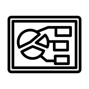 Tablet With Analytics Diagram Icon Stock Illustration