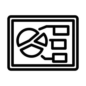 Tablet With Analytics Diagram Icon Stock Illustration