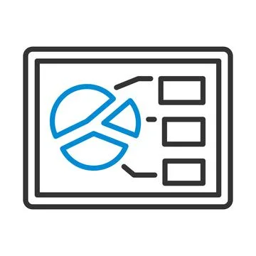 Tablet With Analytics Diagram Icon Stock Illustration
