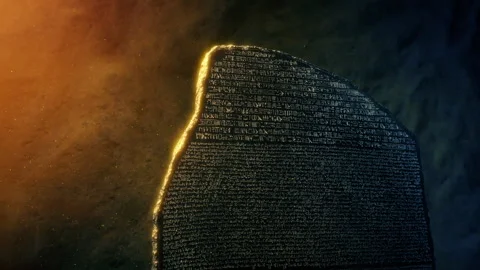 Tablet With Ancient Writings In Cave Stock Footage 307789674