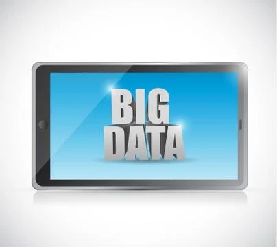 Tablet and big data message illustration design Stock Illustration