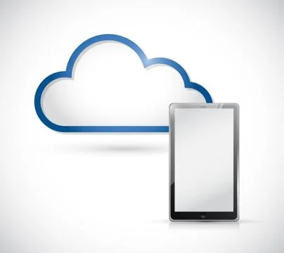 Tablet and border storage cloud. illustration Stock Illustration