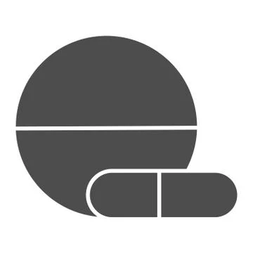 Tablet and capsule solid icon, Medical concept, Pills sign on white background Stockillustratie