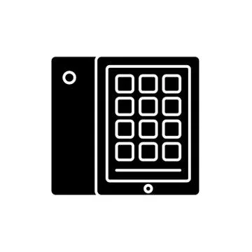 Tablet and case black icon, vector sign on isolated background. Tablet and case Illustrazione stock