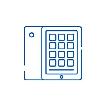 Tablet and case line icon concept. Tablet and case flat vector symbol, sign Illustrazione stock