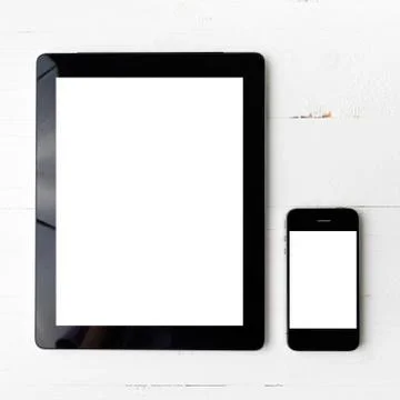Tablet and cellphone Stock Photos