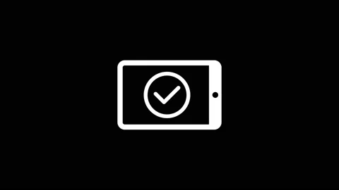 Tablet and checkmark icon animation. Stock Footage 168290580