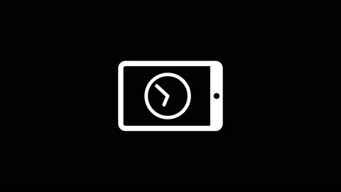 Tablet and clock icon animation. Stock Footage 168290493