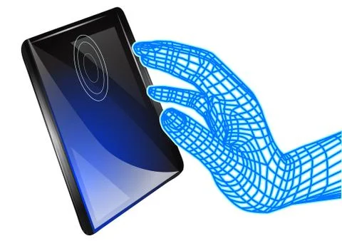 Tablet and computer hand Stock Illustration