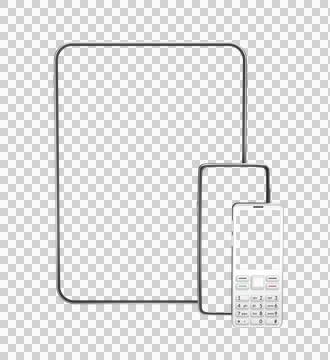 Tablet and different mobile phones Illustrazione stock
