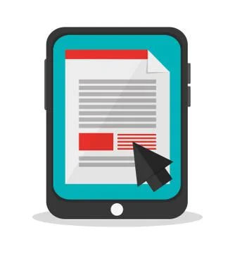 Tablet and document of office and work design Illustrazione stock