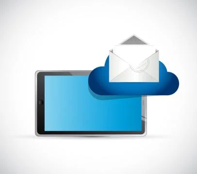Tablet and email cloud. illustration design Stock Illustration