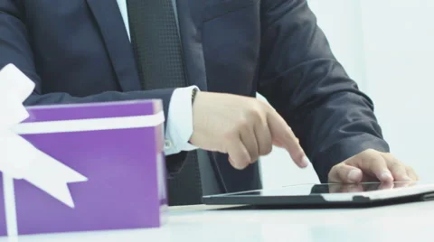 Tablet and executive gift Stock Footage 57965748