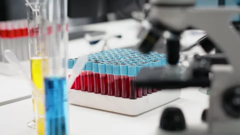Tablet and PC in laboratory displays DNA visualization software Stock Footage 320721523