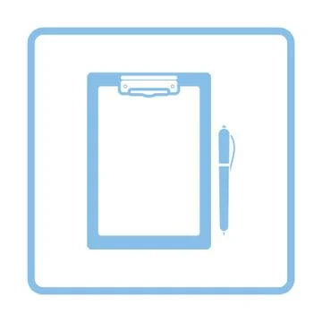 Tablet and pen icon 스톡 일러스트