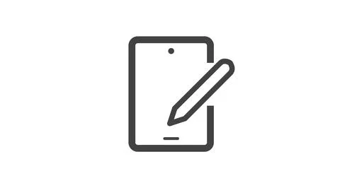 Tablet and Pencil Icon Stock Illustration