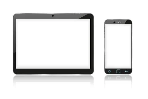 Tablet and phone white screen Stock Illustration