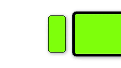 Tablet and Smartphone Animated Mockups With Green Screens Stock Footage 308255214