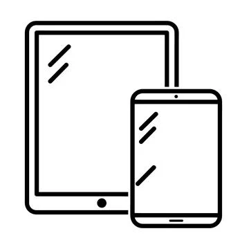 Tablet and smartphone devices icon. Isolated on white background. Simple flat Stock Illustration