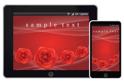 Tablet and Smartphone mobile with abstract vector background Illustrazione stock