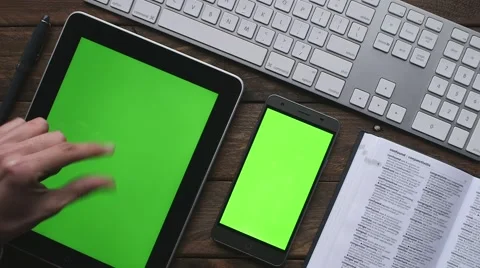 Tablet and Smartphone on table Stock Footage 63381799
