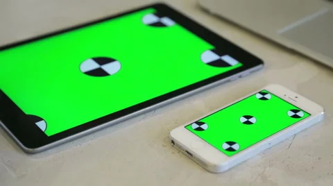 Tablet and smartphone on the table in the office rack focus Stock Footage 62802603