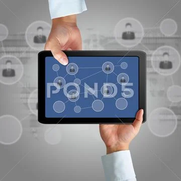 Tablet and social network Stock Illustration