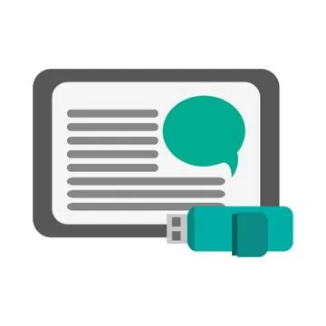 Tablet and usb memory Illustrazione stock