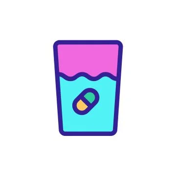 Tablet and water icon vector. Isolated contour symbol illustration 스톡 일러스트