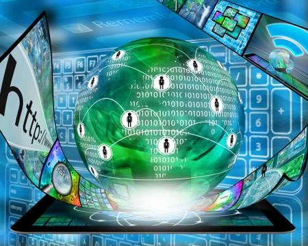 Tablet and world Stock Illustration