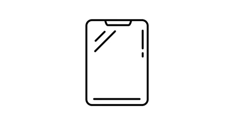 Tablet animated icon displaying modern touch screen device outline Vídeo Stock 341962313
