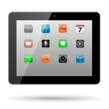 Tablet with App Icons Stock Illustration