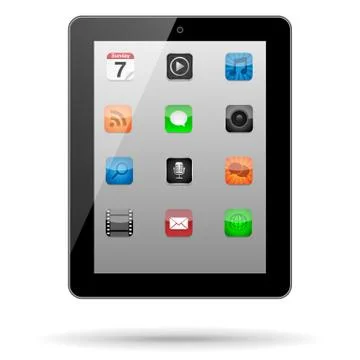 Tablet with App Icons Stock Illustration