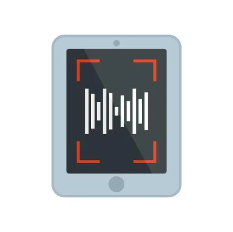 Tablet app screen recording icon flat isolated vector 库存插图